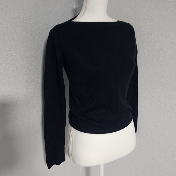 Chic Vintage Y2K Esprit Black Long Sleeve “Boat-Neck” Sweater Top - Size Medium - Picture 2 of 8